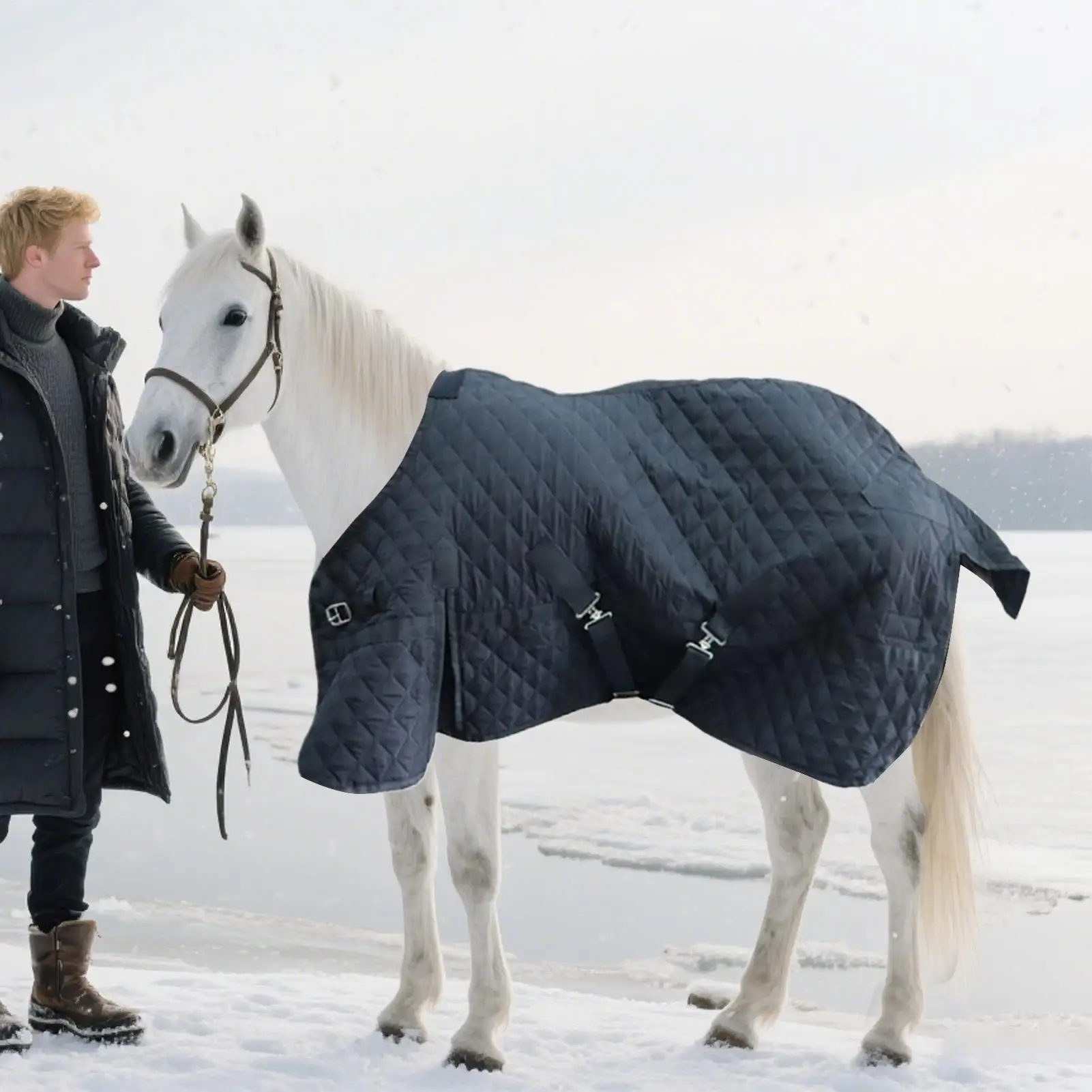 

Adjustable Horse Blanket, Breathable Equine Clothing for Travel & Outdoor, Comfortable Pet Care Sheets for Farm Barn Activities