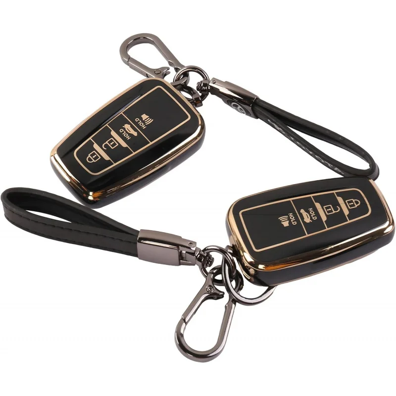 ฝาครอบ Fob พร้อมพวงกุญแจ,ตัวป้องกัน TPU แบบนุ่มพิเศษเข้ากันได้กับ 2018-2024 Camry Avalon C