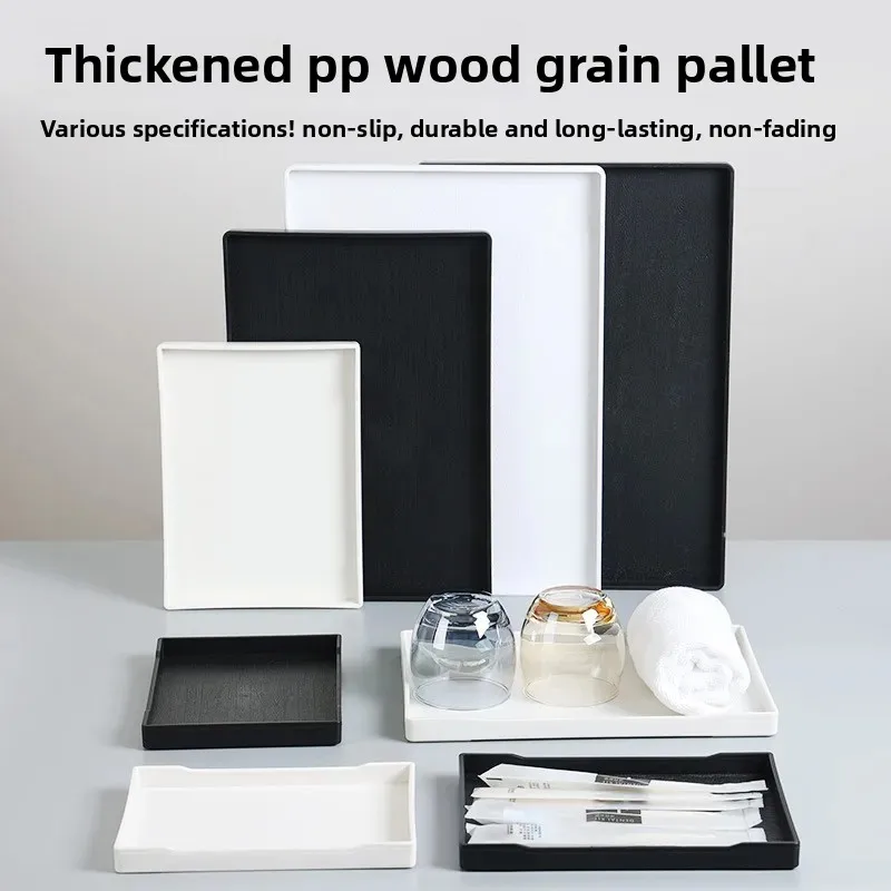 Bandeja Rectangular de plástico para habitación de invitados de Hotel, artículos de tocador, bandeja de almacenamiento de tazas, uso comercial, bandeja de almacenamiento de artículos para el hogar, estilo nórdico