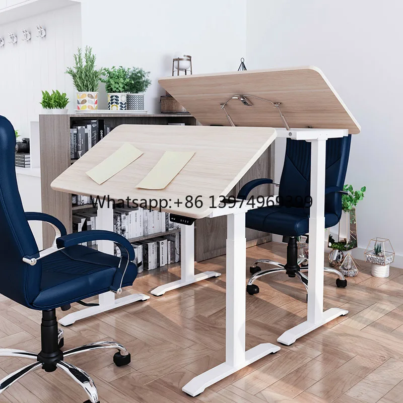 Multi-Function Height Adjustable Drafting Table Electric Standing Desk for Writing Drawing Crafting Working