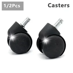 1/2Pcs Chair Wheel Furniture Caster 11mm Screw Swivel Castor Wheels Replace Hardware Trolley Tools for Office / Computer Chairs