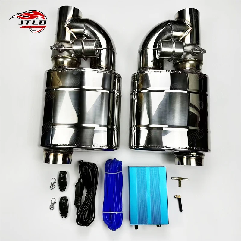 JTLD High Quality 3'' 76mm Universal Vacuum Valve Muffler With Remote Control For Car Valvetronic Exhaust System