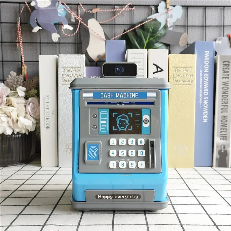 Automatyczny bankomat zabawka inteligentny hasło kartka magnetyczna rozpoznawanie twarzy skarbonka symulacja sejfu skarbonka świnka
