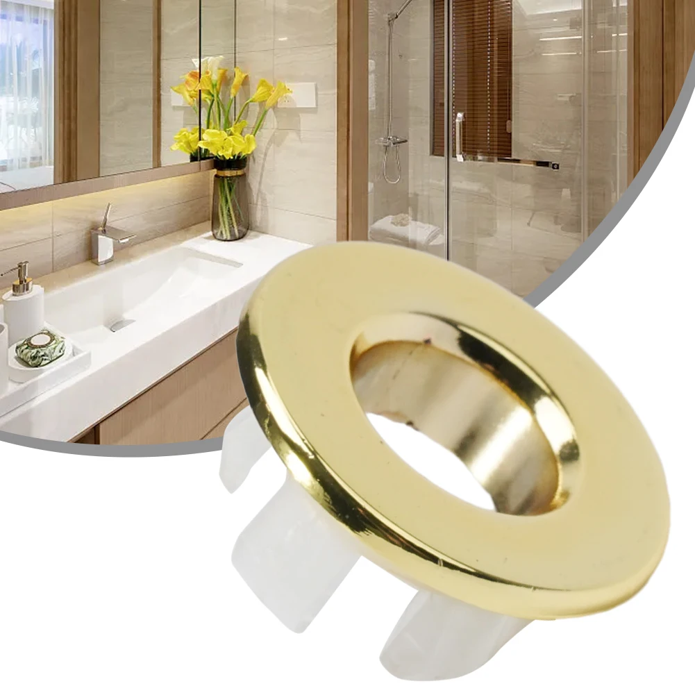 Kitchen Bathroom Basin Faucet Sink Overflow Cover Trim Bath Sink Hole Round Drain Cap Ring Hollow Wash Overflow Ring