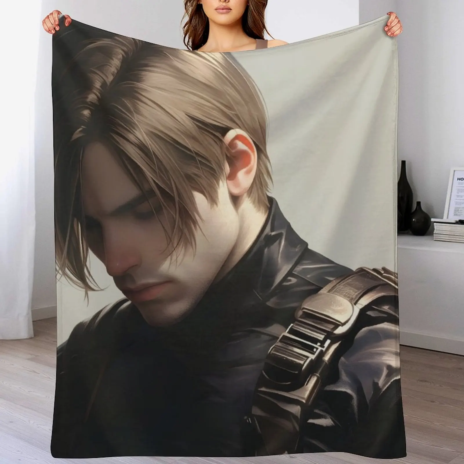 

Leon Kennedy - 5 Throw Blanket manga Cute Plaid wednesday Thermals For Travel Blankets
