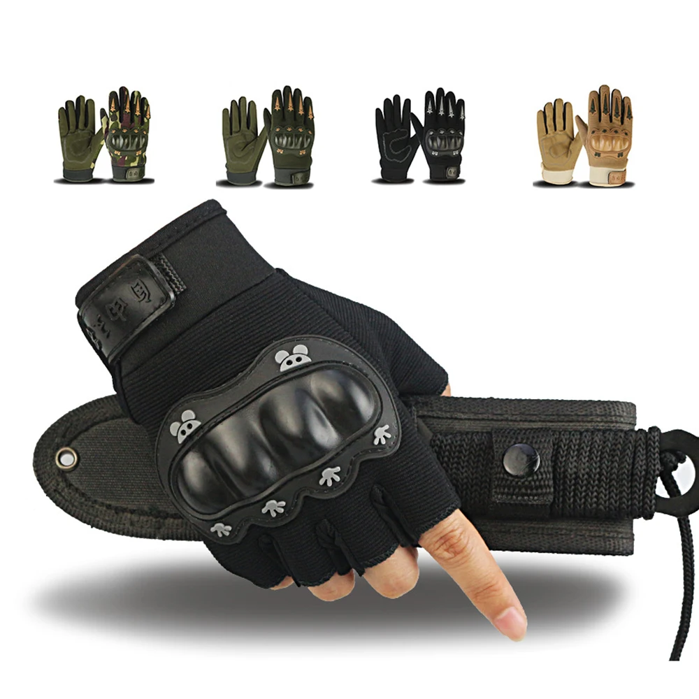 Kinder Fingerlose Taktische Handschuhe Fahrradhandschuhe mit Knöchelschutz Outdoor-Wanderhandschuhe Rollschuh-Handschuhe Rutschfest für Kinder im Alter von 6-10 Jahren