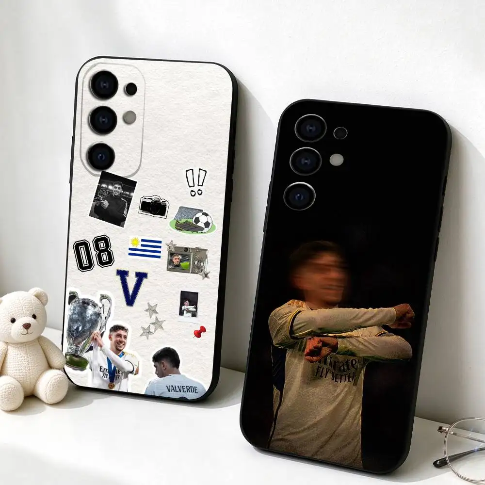 S-Soccer Superstar Federico Valverde Phone Case Black Silicone Soft For Samsung S26,S25,S24,S23,S22,S21,S30,Ultra,Plus,Fe,Lite