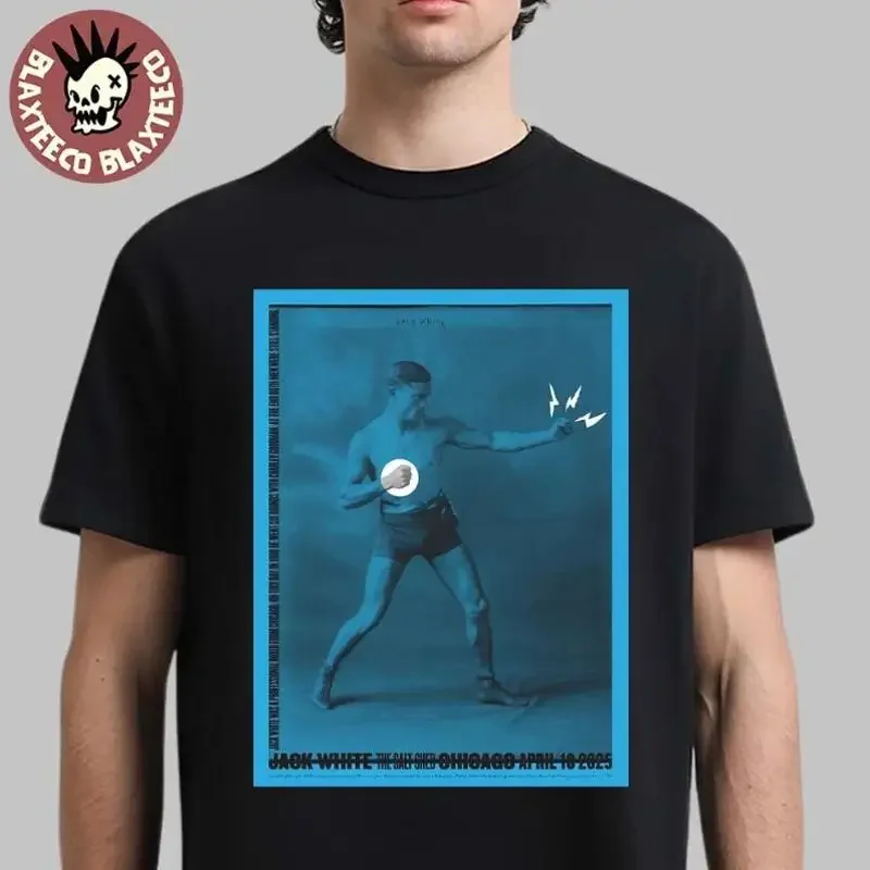 Jack White Chicago Show 2025 On April 10 Boxer Photo Artwork T Shirt