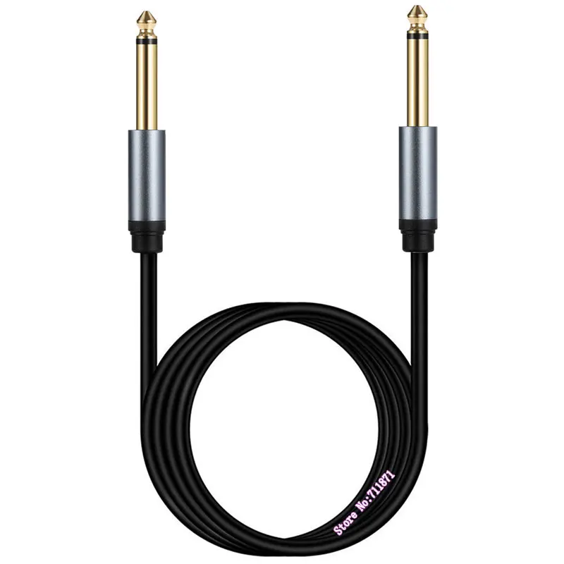 Macho para cabo de áudio macho, banhado a ouro, liga de alumínio Shell, Mono linha fio, TS 6,35 milímetros, 6,35 milímetros