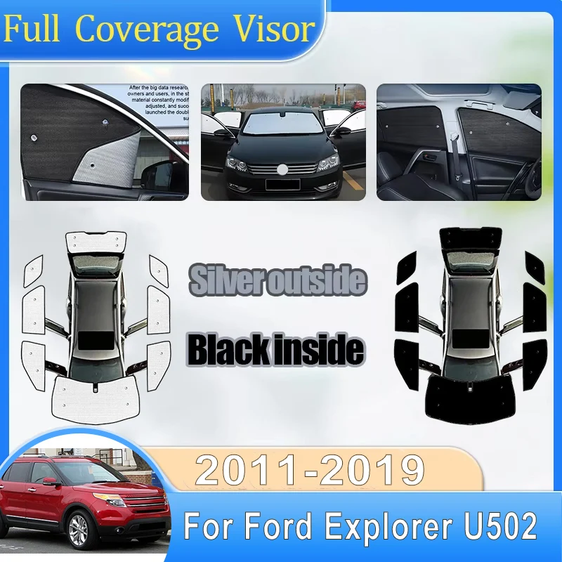 

Для Ford Explorer U502 2017: Комплект обвеса, полные солнцезащитные шторки для лобового стекла (2011-2019), защита от солнца и УФ-лучей, аксессуары для автомобиля