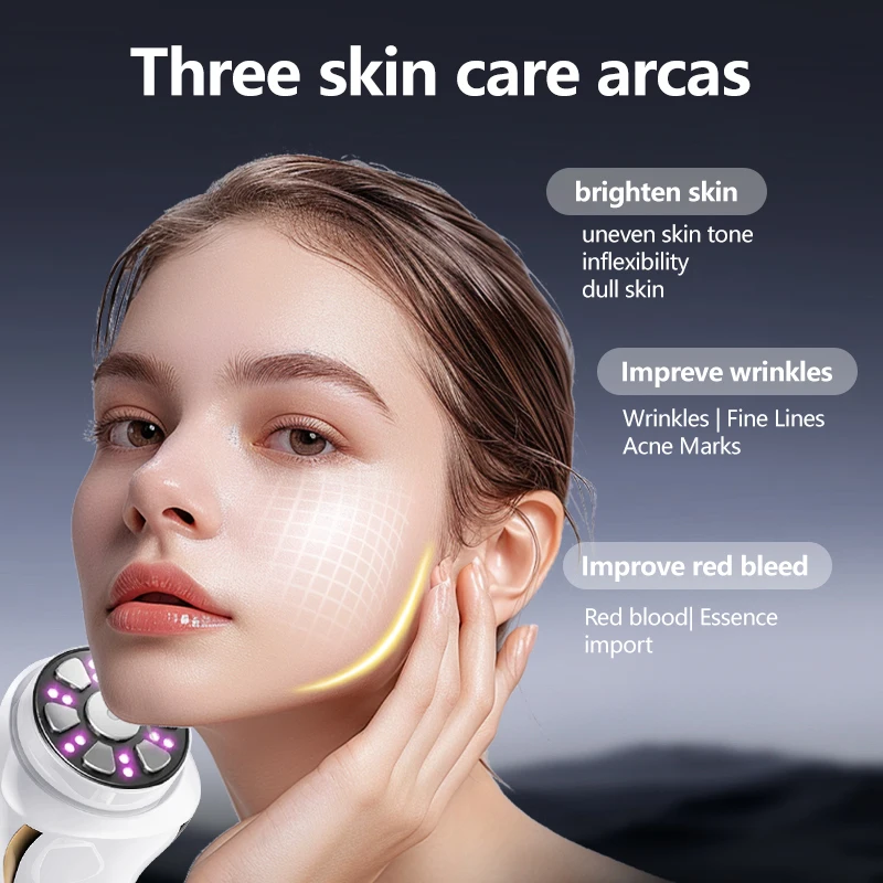 4 IN 1 Mini HIFU Machine 3nd Generation EMS Pulse Warm Up Facial Massager for Faces and Body Ultrasound Beauty Device