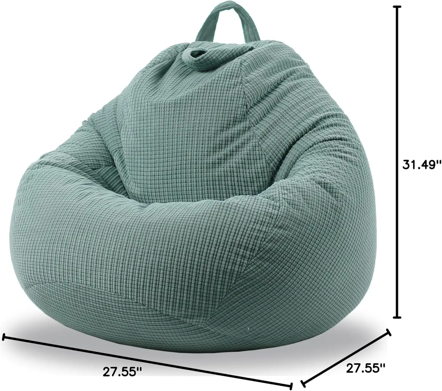 Ultra Soft Corduroy Bean Bag Cover for Stuffed Animal Storage Washable No Filler Adults