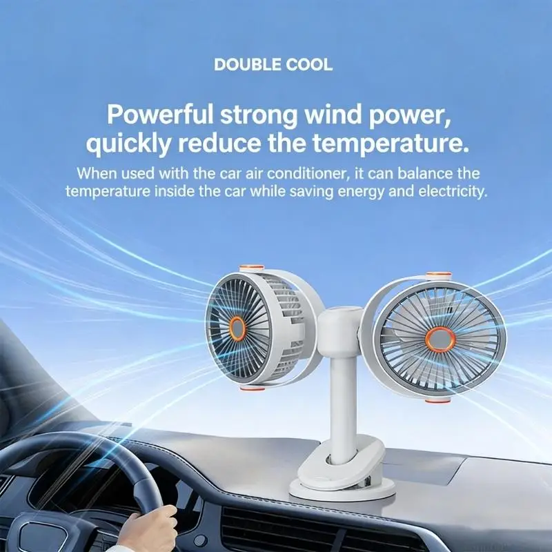 

D0AB Battery Operated Desktop Fan With Separate Adjustment For Each Blower And Variable Wind Movement
