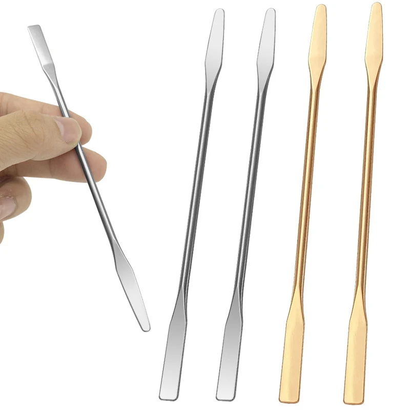مسمار الفن ظلال العيون كريم اثارة قضيب الفولاذ المقاوم للصدأ المعادن هلام اثارة أداة ملعقة دبوس مسمار الملحقات والأصباغ أدوات خلط #1
