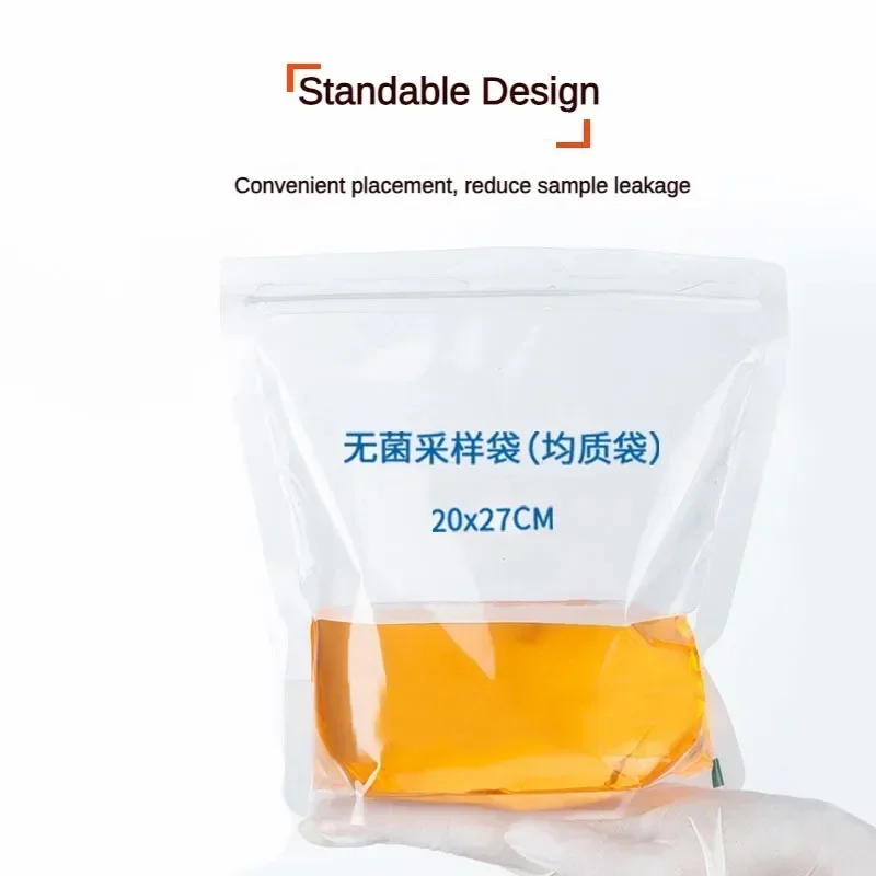 Standard Sterile Water Sample Bag Homogeneous Bag with Pressure Strip Thickened Double Pressure Strip Collection Bag Liquid