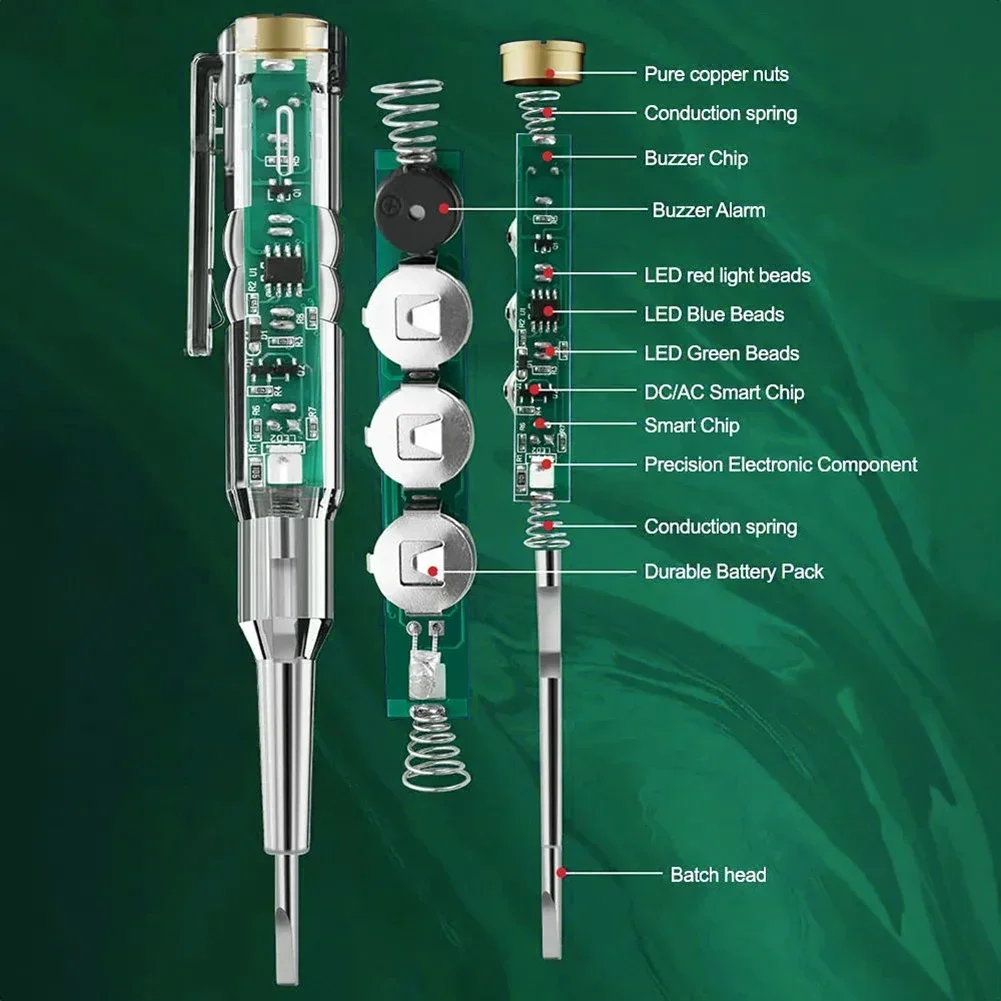 1 szt. Inteligentny tester napięcia długopis z indukcyjnym wykrywaczem mocy LDE długopis śrubokręt elektryczny wskaźnik Tester obwodów