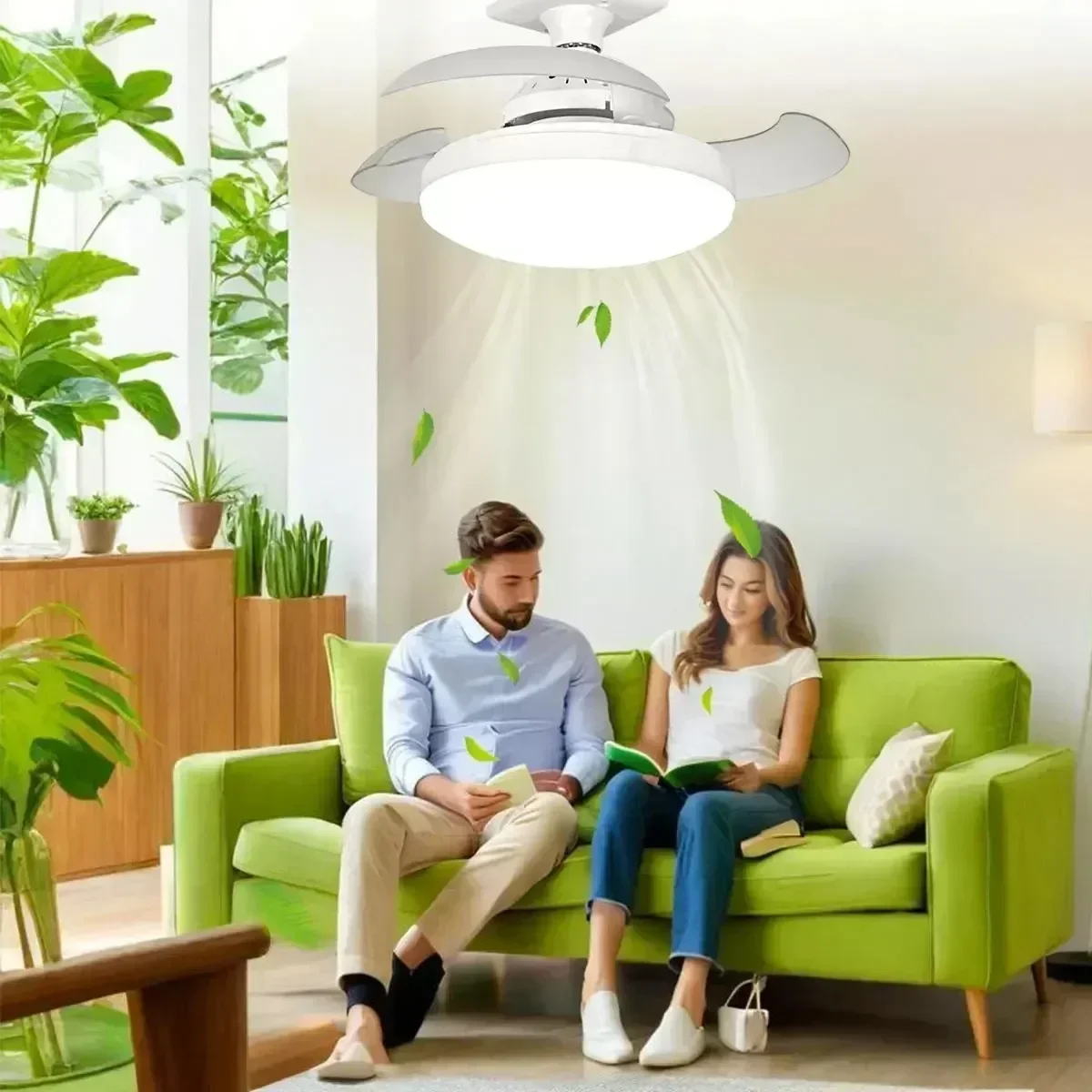 LED 30W ceiling fan light E27 with remote control for dimming suitable for living room, study household use 110-265V Cozy Home