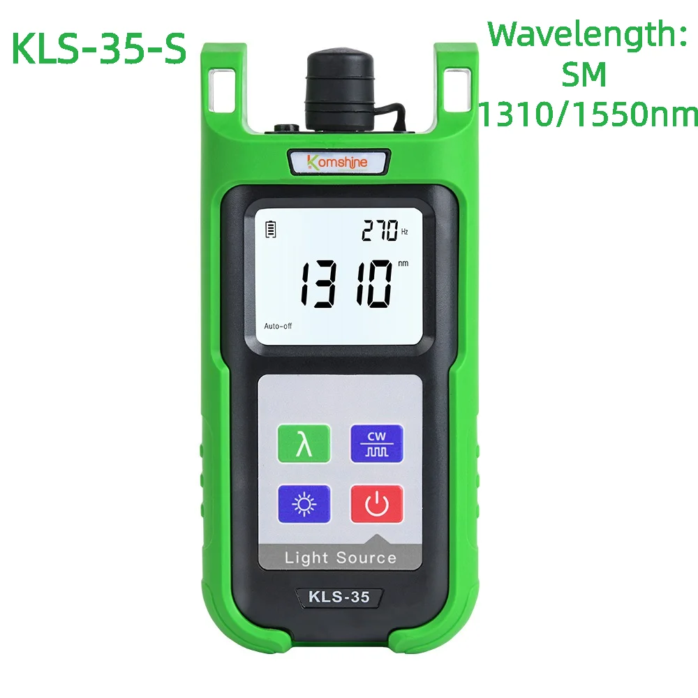 

Optical Light Source Komshine KLS-35 Single Mode SM 1310nm 1550nm OLS Universal Connector Alkaline Battery Optional LC Adaptor