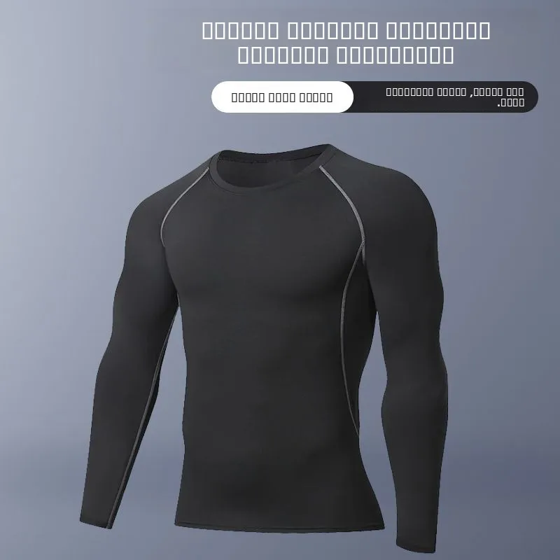 Ropa Deportiva de Secado Rápido y Alta Elasticidad para Hombre, Traje de Entrenamiento para Correr, Ropa de Baloncesto, Camiseta Térmica Ajustada de Poliéster