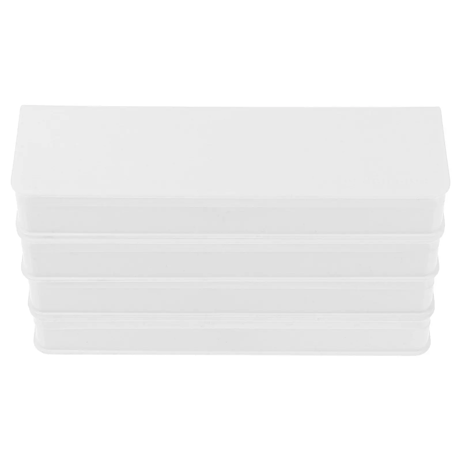 4Pcs Sleek White Hard Plastic Pencil Case Large Capacity Snap Closure Stationery Box for Pens Pencils Rulers Erasers Students