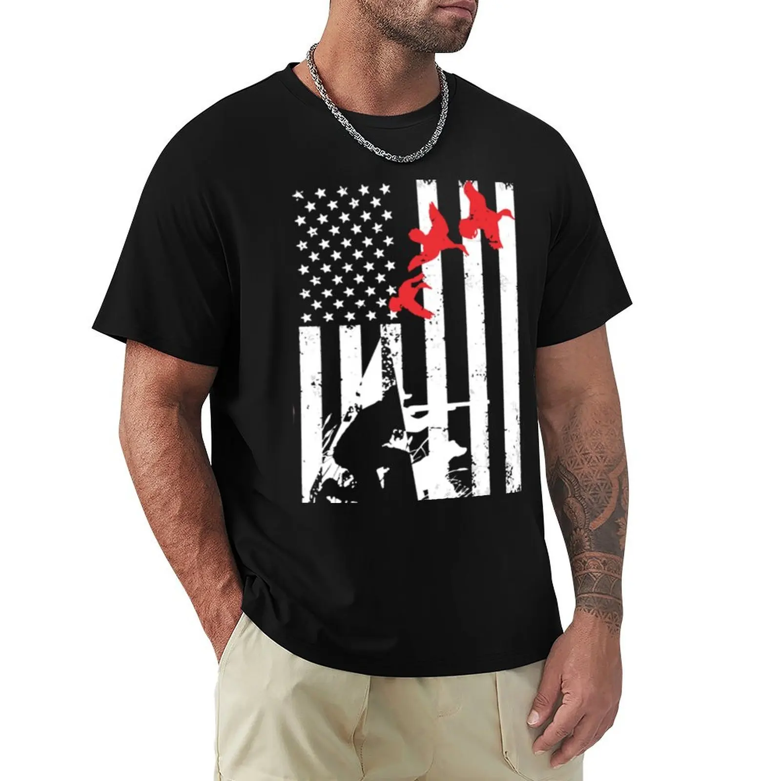 

Duck Hunting Nation Flag T-Shirt anime rapper graphic tees mens tall t shirts