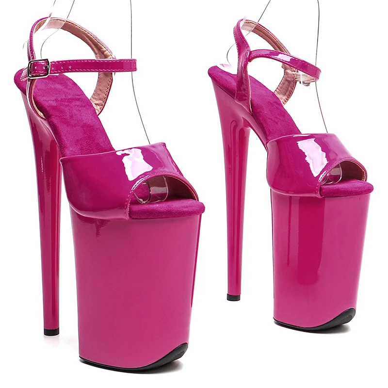 

Leecabe 23CM / 9inches Shiny patent PU Upper open toe fashion Platform High Heels Sandals stripper heel Pole Dance shoes