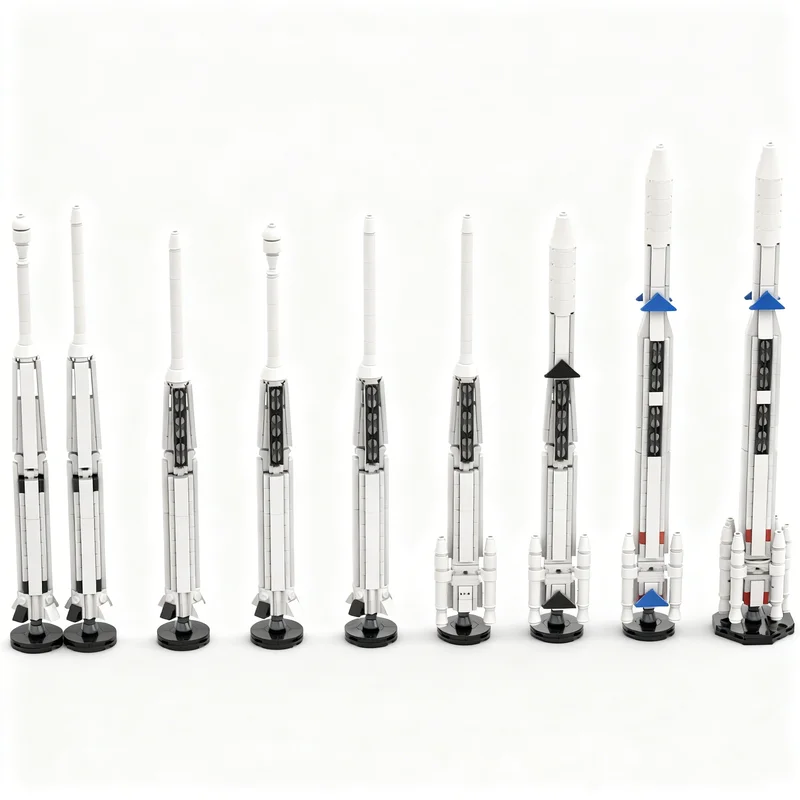 

1083PCS MOC Space Exploration Early Thor Delta Collection Saturn V Scale Model DIY Creative Ideas Assembly Bricks Gift Display