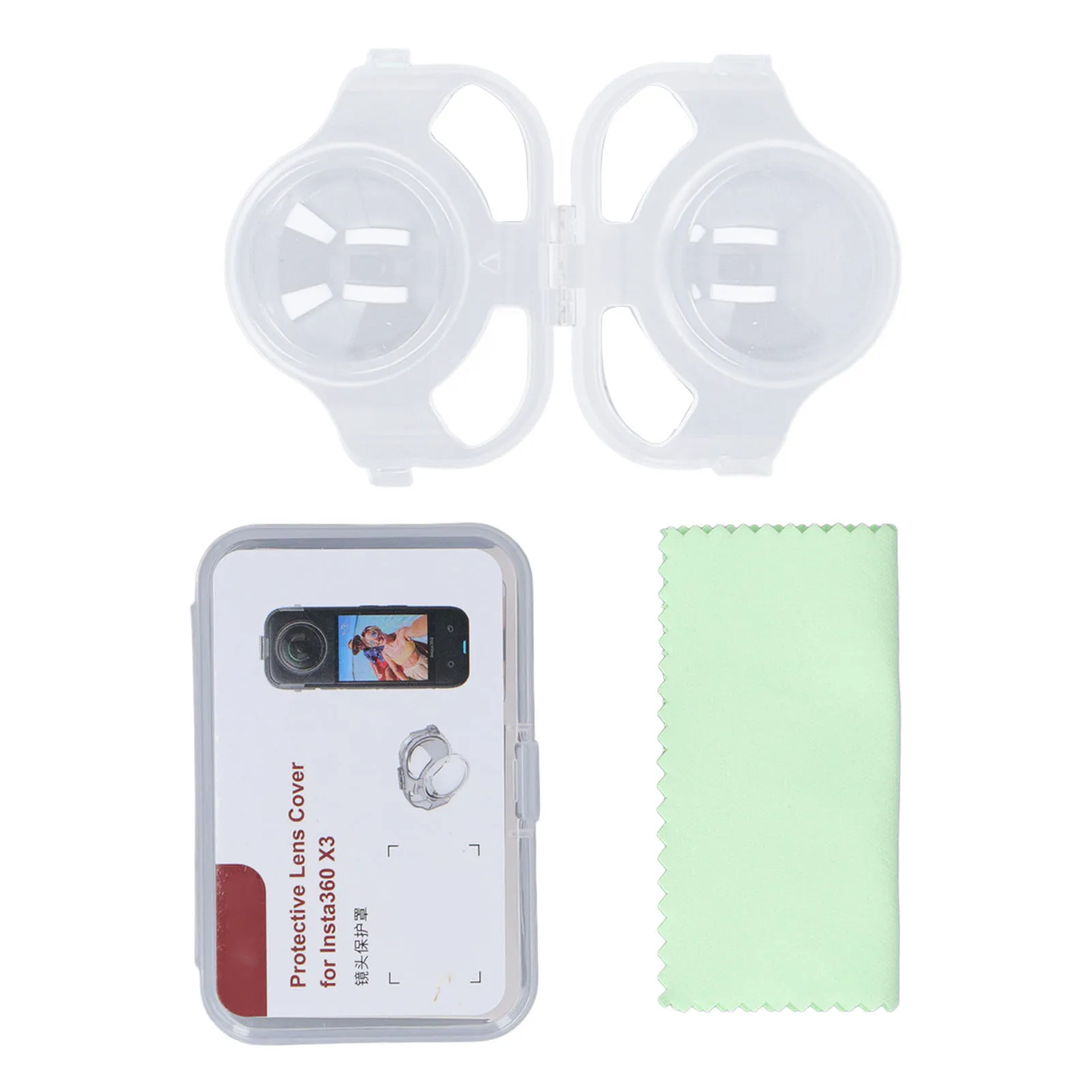 Protable Lens Guard PC Protective Cover Cap Lens Cover Protector Easy Install Guard for Insta 360 X3 Panoramic Camera Accessory