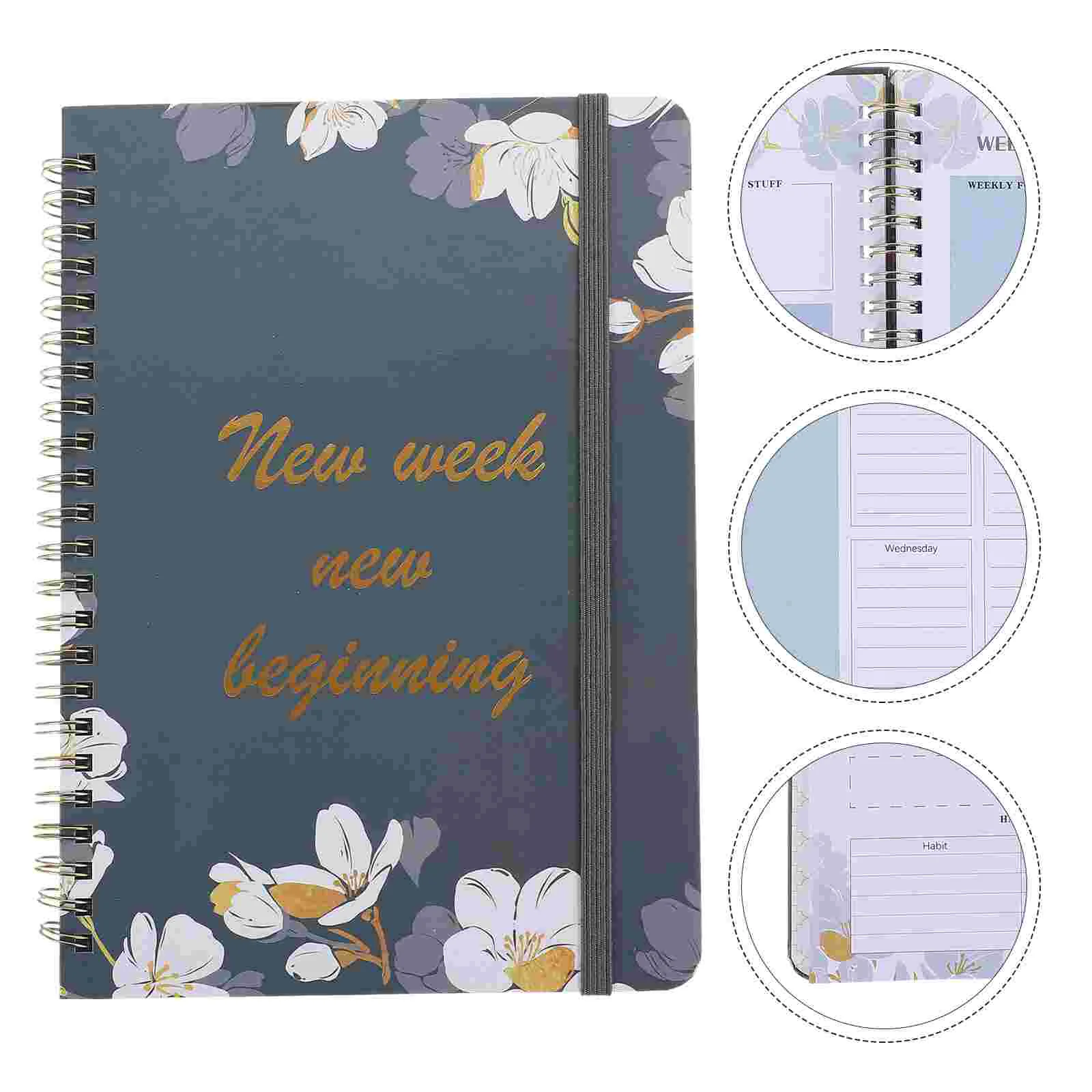 

Weekly Planner Practical Notepad Schedule Handbook Pocket Lightweight Alloy Vocabulary Word Appointment Portable