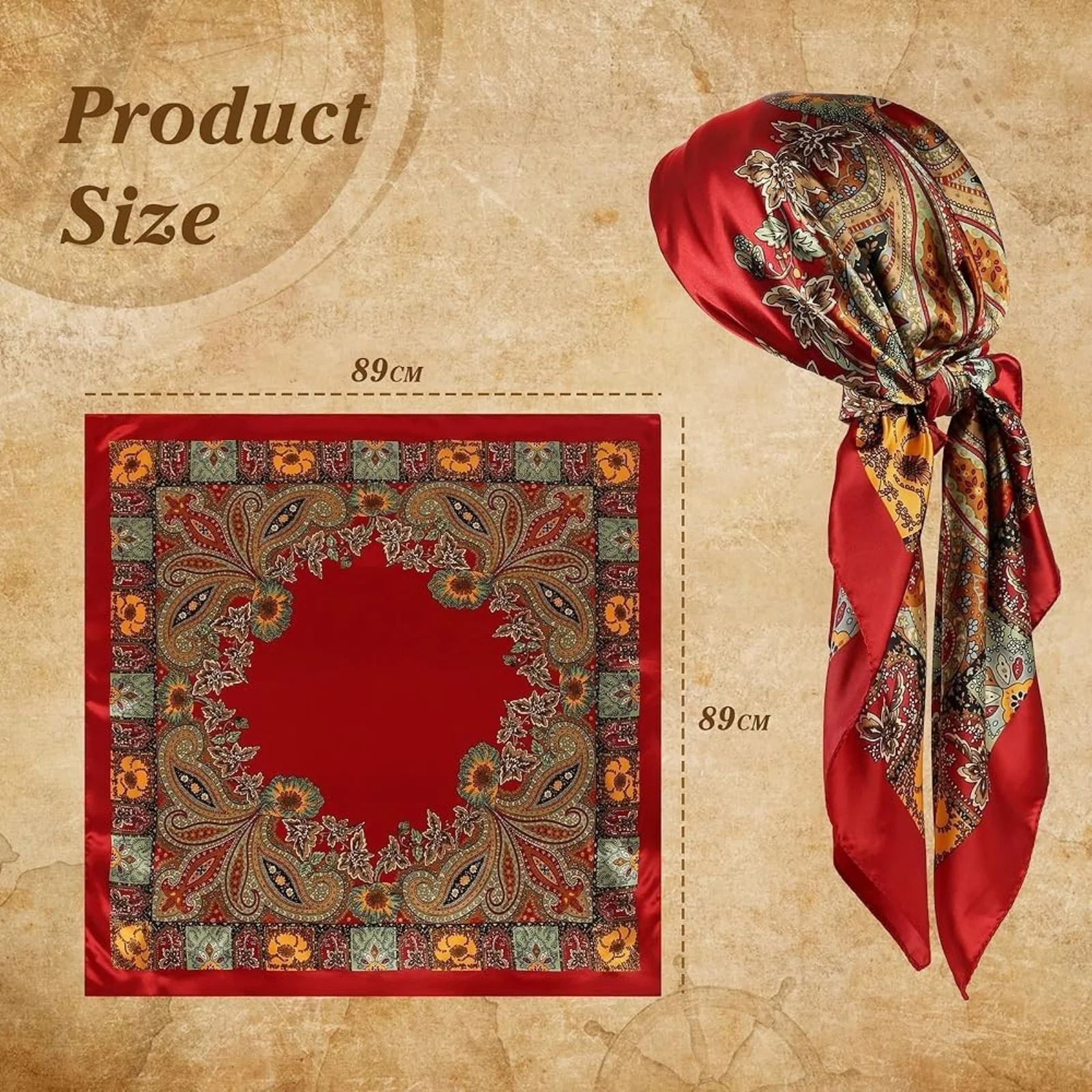 6pcs Halloween Pirate Cosplay Accessory Set - Headscarf, Waist Belt, Necklace, Eye Mask. Red/Black, Ideal for Halloween Parties