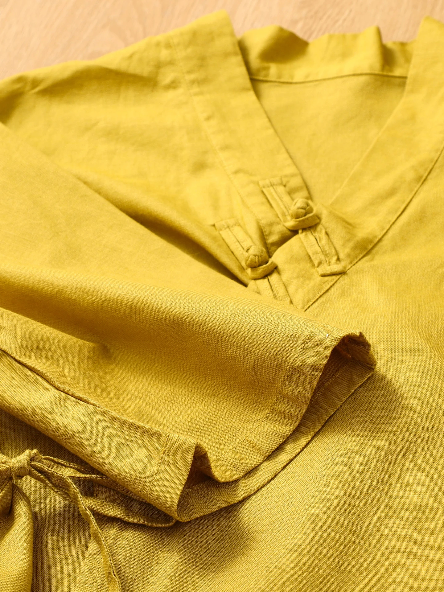 레트로 중국 스타일 면 린넨 반팔 셔츠 여성 여름 민족 스타일 오비 타이 사이드 버튼 티 의류 탑