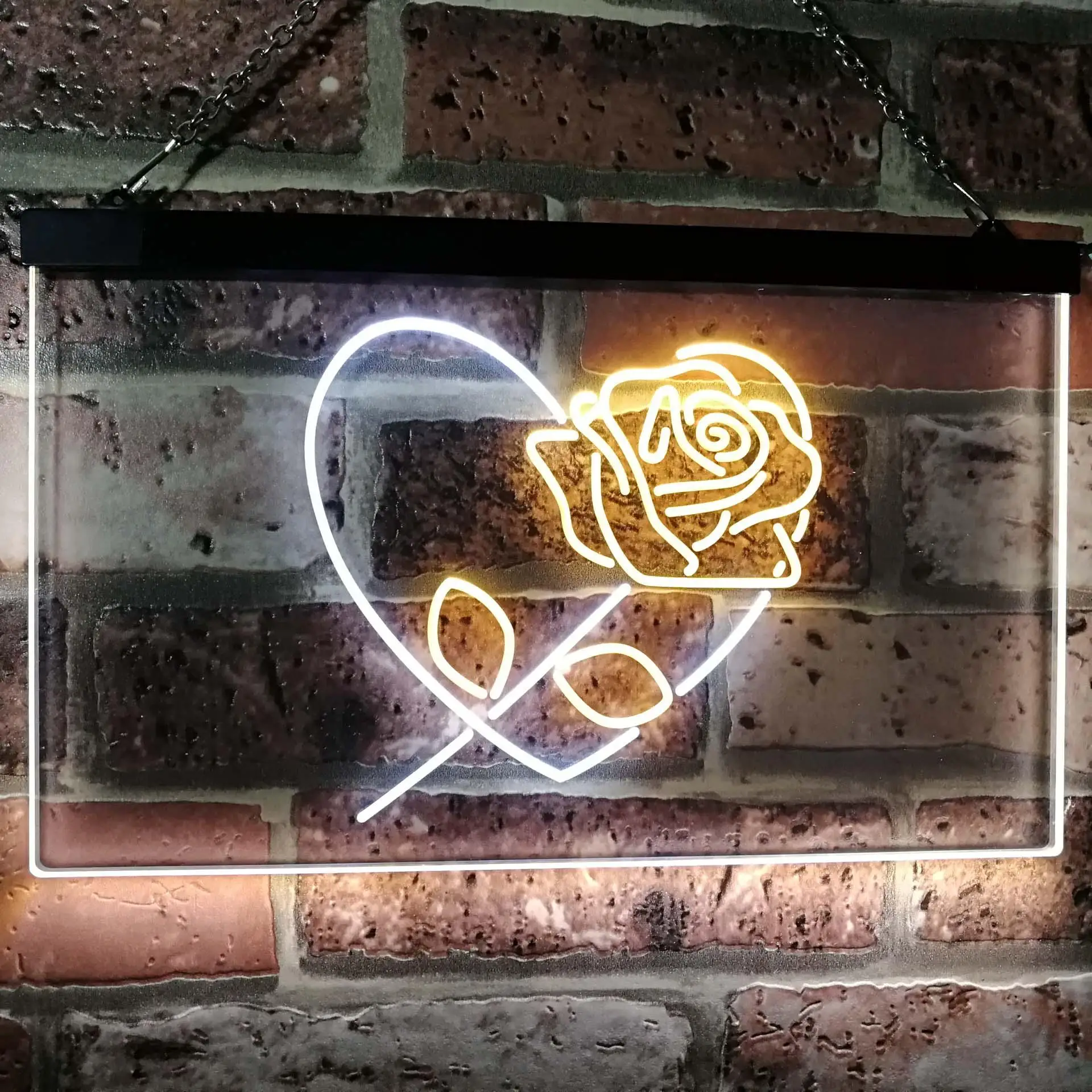 زهرة الورد في قلبي علامة نيون LED مزدوجة اللون st6-i2400 #3