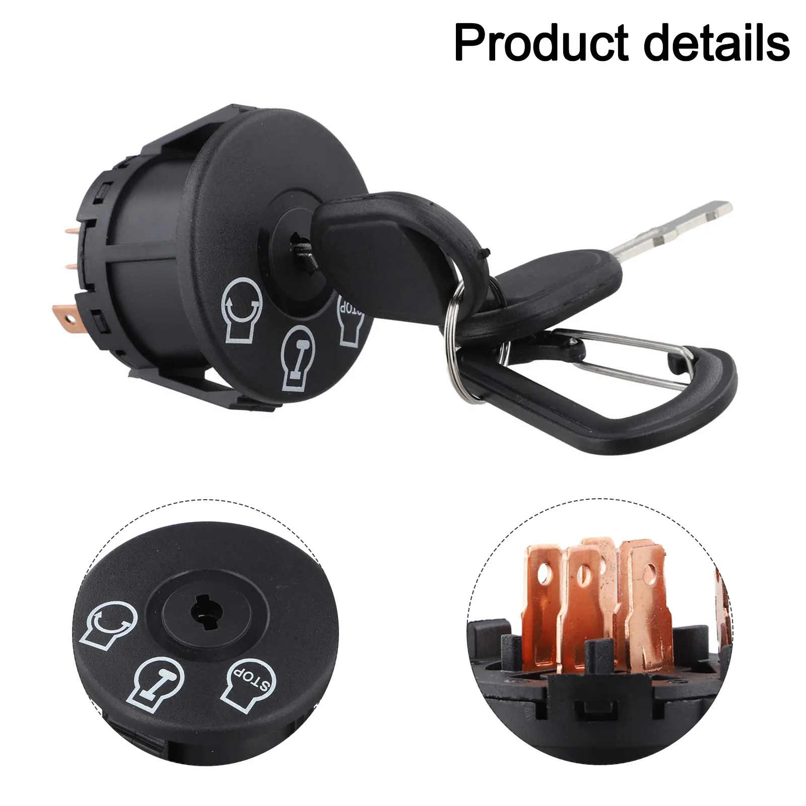 Control Panel Lawn Mower Key 3 Positions Three-position Functionality Outdoor Equipment Use Reliable 6-pin Connection