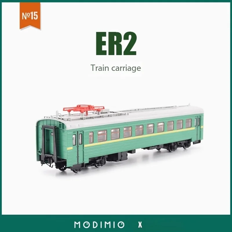 Carro locomotor soviético ER2 JLKN015, modelo de tren de plástico, colección estática, regalos de vacaciones decorados, escala 1/87