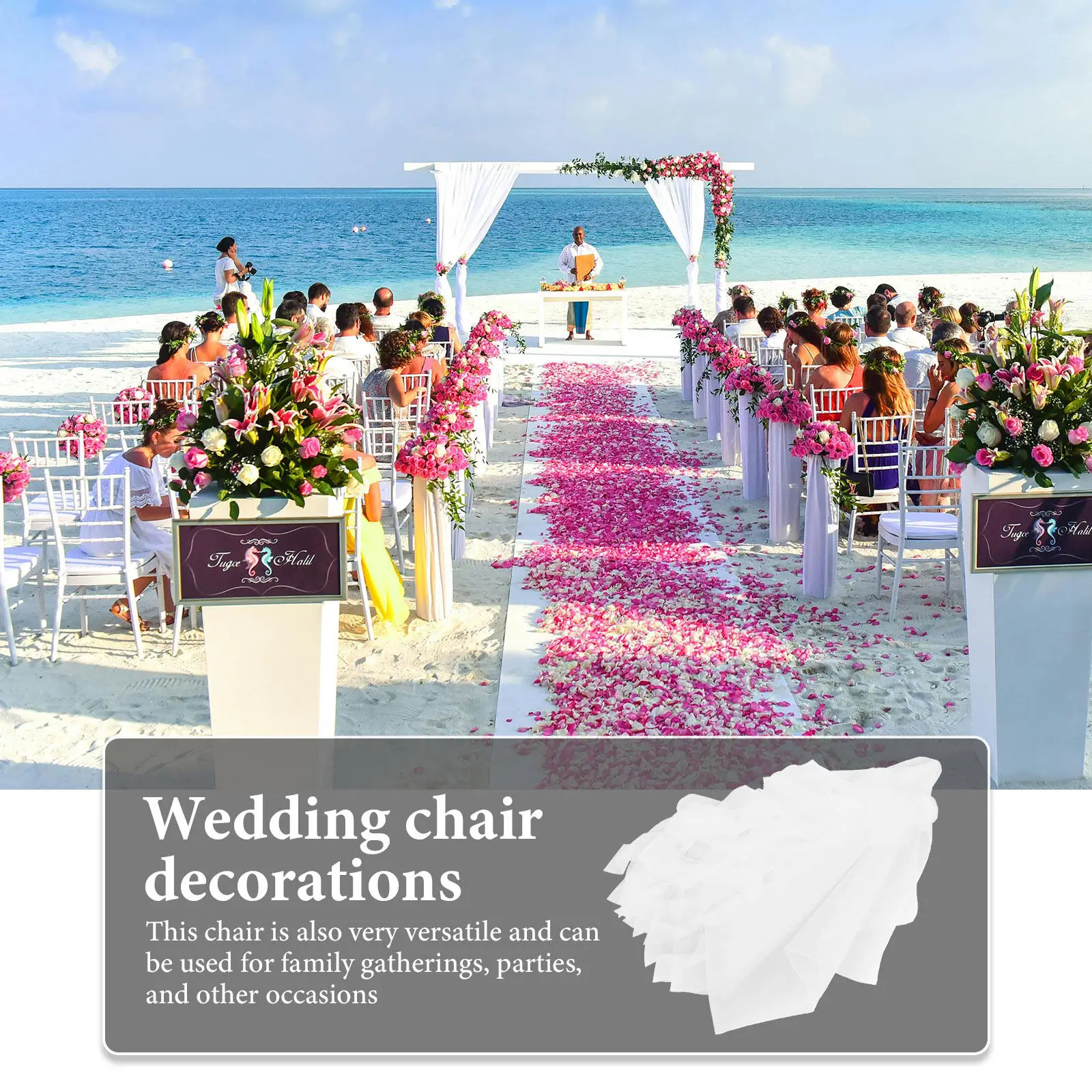 Chair Hood Ruffle Stylish Chair Cover Soft Comfortable Material Wedding Party Family Gathering Decor Portable Seat Cover