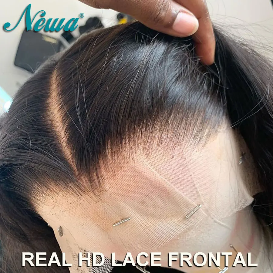 

Newa Hair Invisible HD Кружевная фронтальная застежка Предварительно выщипанные бразильские человеческие волосы HD Кружевная застежка Прямая и объемная волна Ультратонкая HD