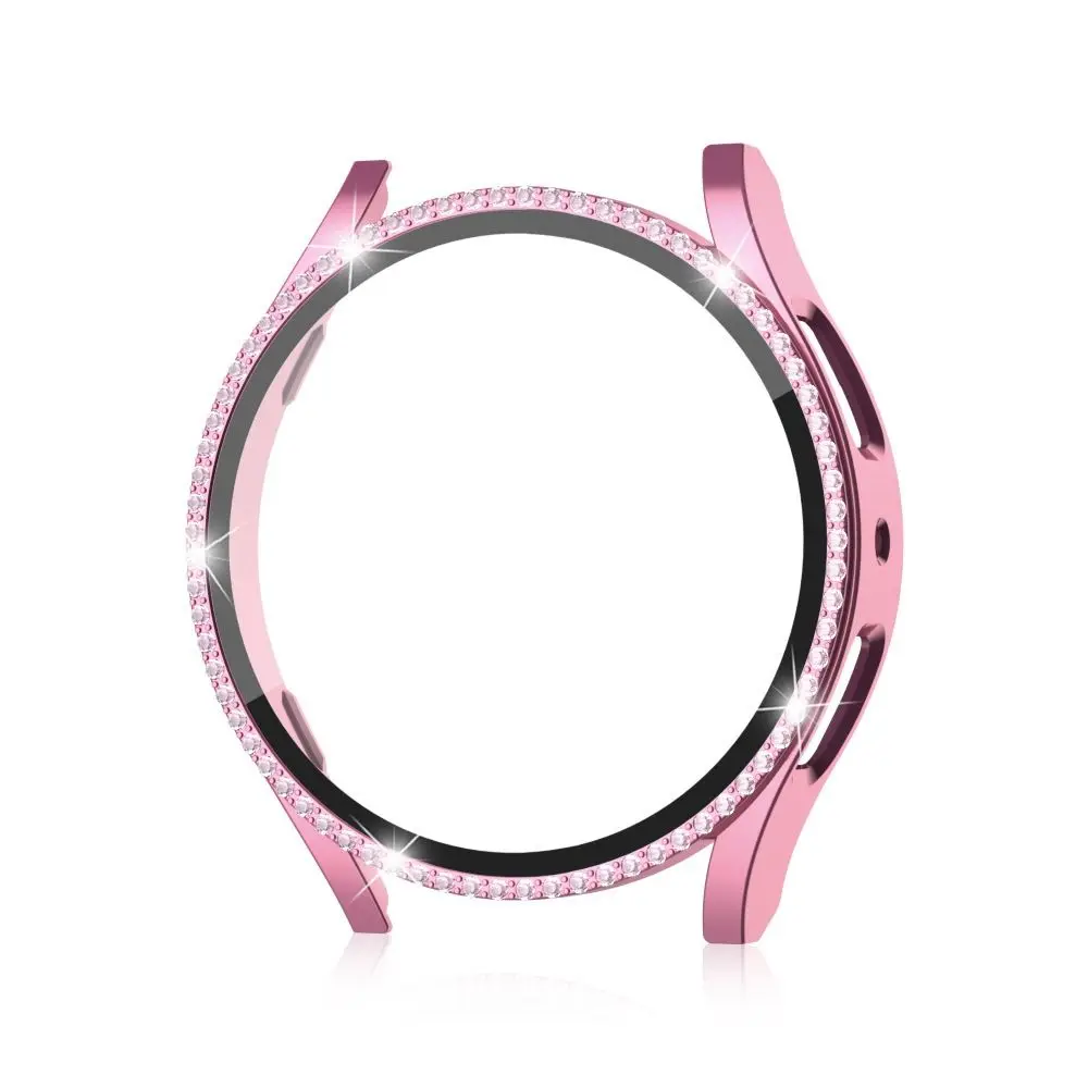 40/44mm Protective Case PC+Tempered Bumber Diamond Bumper Cover Accessories for Samsung Galaxy Watch 6 40mm 44mm