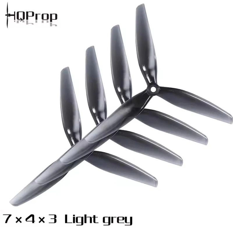 20 Pairs HQProp 7X4X3 7040 7inch 3 blade/tri-blade Propeller Light Grey Poly Carbonate for FPV RC Drone