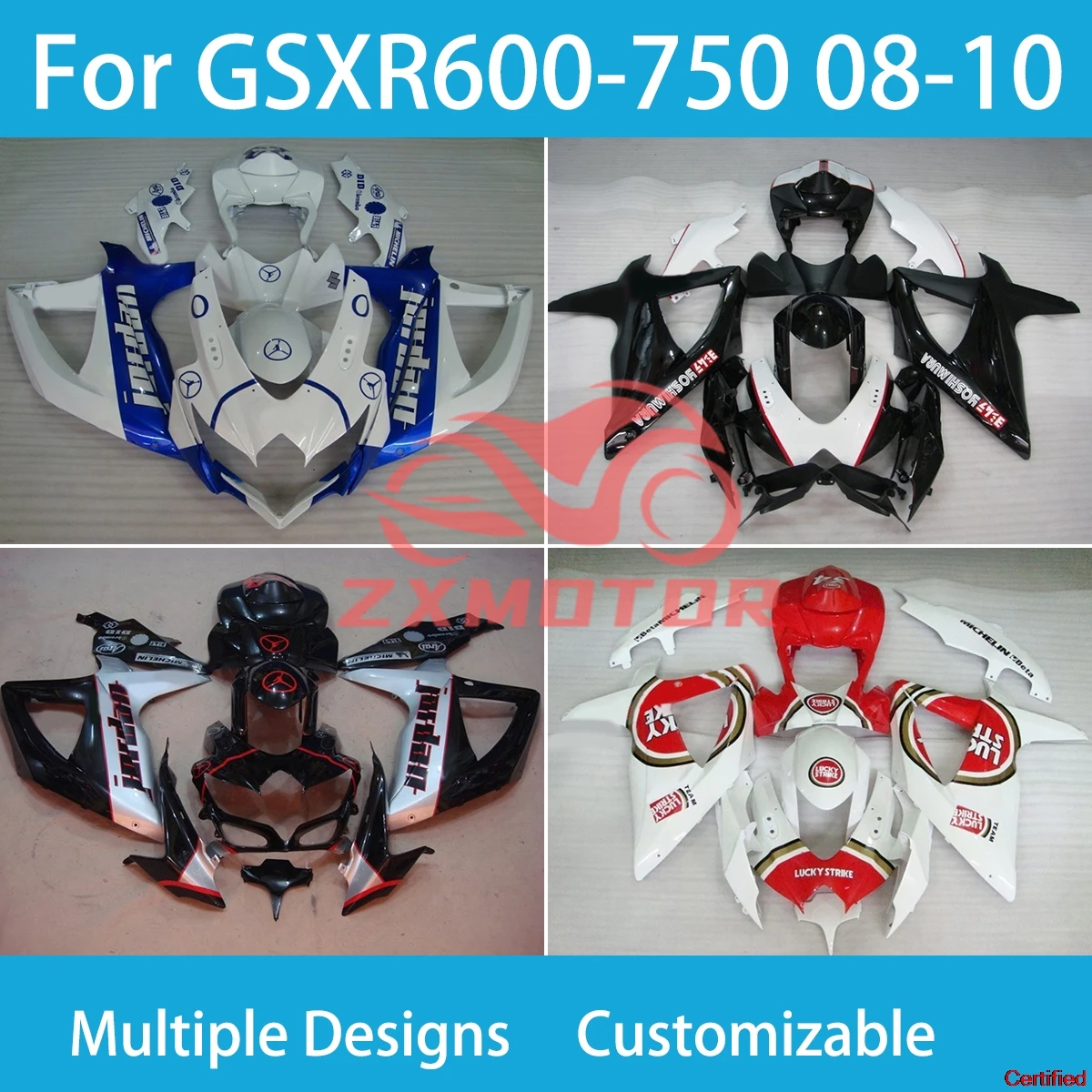 

GSXR600 GSXR750 2008 2010 100% Fit Fairings for SUZUKI K8 GSXR 600 750 08 10 Motorcycle Fairing Set Bodywork Panel Kit