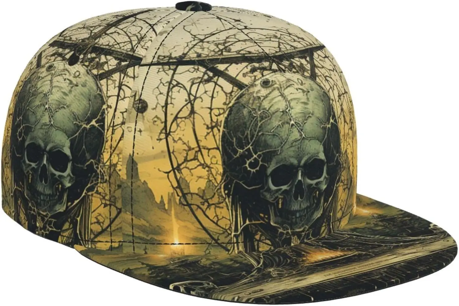 Baseball Hat for Men Women Wiccan Mystic Altar Skull Gothic Vintage Flat Bill Visor Classic Snapback Hat Adjustable