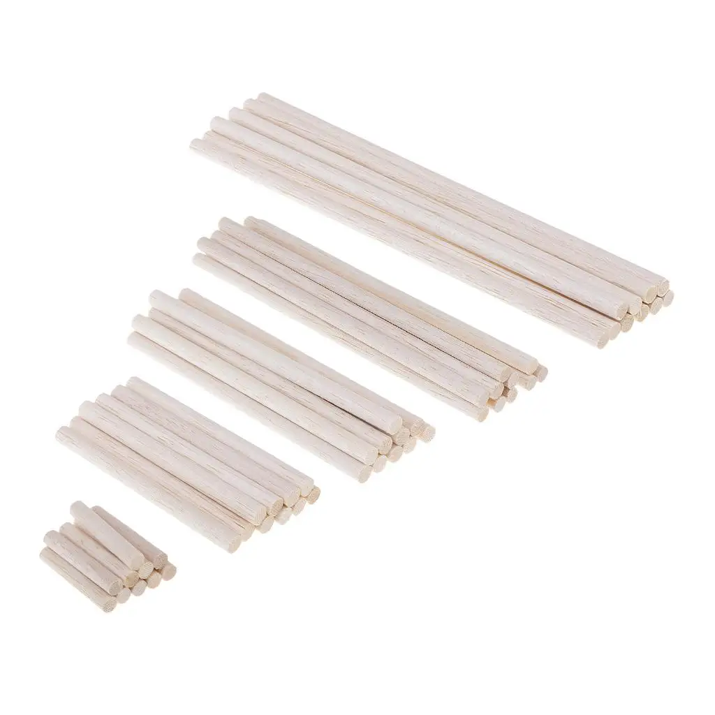 10 Pieces Balsa Wood Unfinished Wood Round Stick Dowel Rod DIY Craft