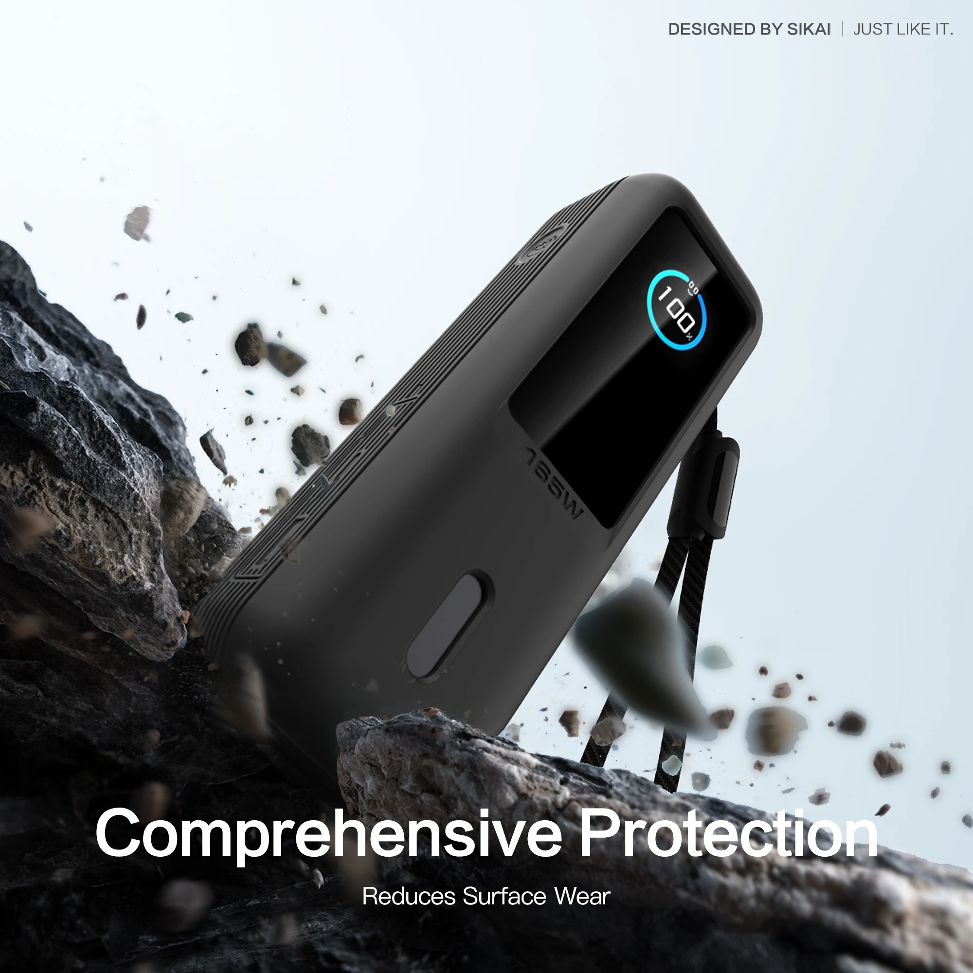 حافظة واقية من السيليكون غطاء مقاوم للغبار حقيبة حمل للسفر لـ Anker Zolo 25000mAh 165W قوة البنك TF/SIM حقيبة التخزين