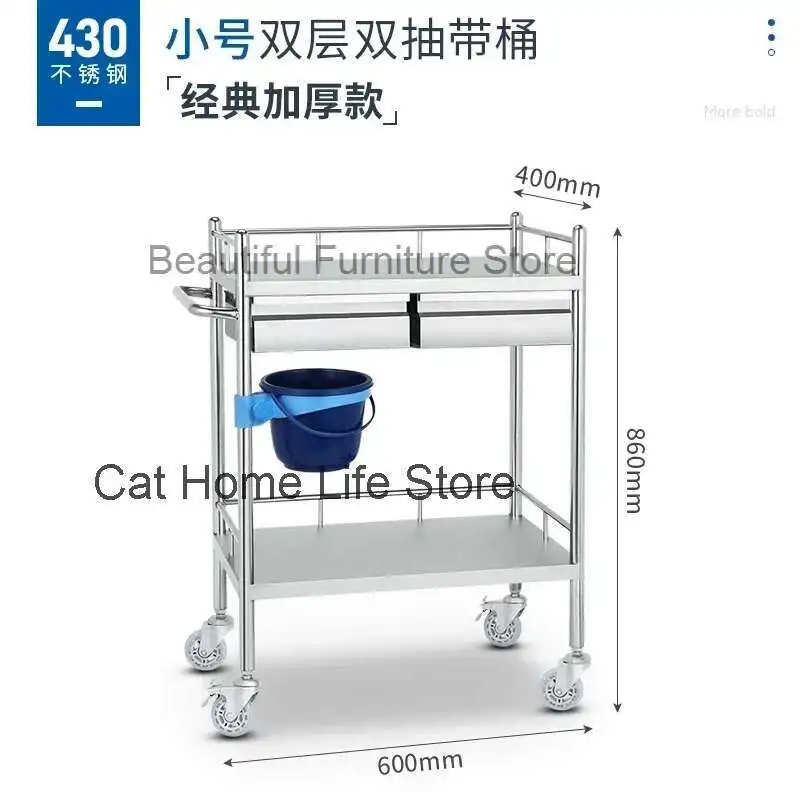 

Stainless Utility Salon Trolley Medical Drawers Storage Tool Salon Trolley Tattoo Cart Carrito Auxiliar Salon Furniture BL50SF