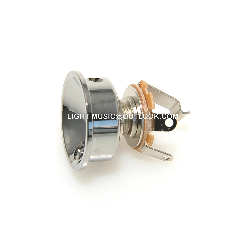 1pcs Electric Guitar Chrome Socket Jack Plate Holder for 6.35mm Plug lectrosocket