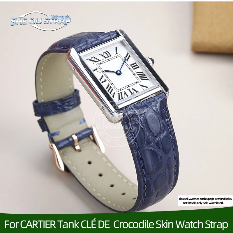 

16mm17mm 18mm 19mm 20mm For CARTIER Tank CLÉ DE Crocodile Skin Quick release Watch Strap With Men and Women Leather watch Band