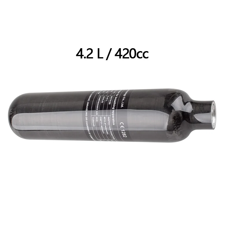

ALSAFE 0.42L 420CC Carbon Fiber Cylinder Scuba Diving High Pressure Air Tank 4500PSI 300Bar HPA Bottle For Aquarium Fittings
