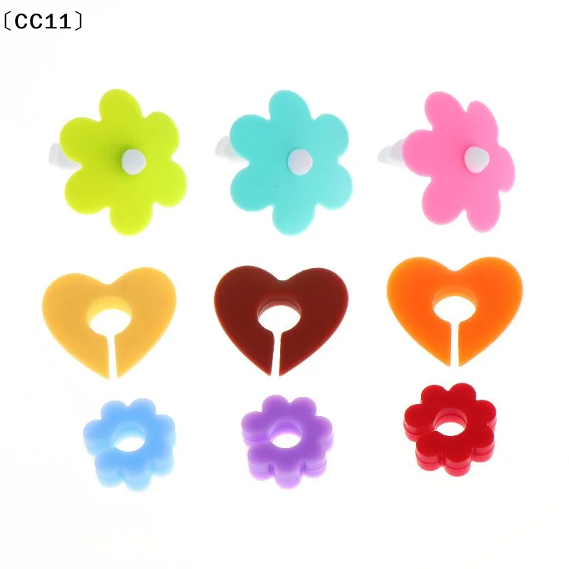 12Pcs Heart Flowers Silicone Wine Glass Markers Juice Champagne Cup Goblet Label Mug Tag Bar Wedding Identification Tools〔CC11〕