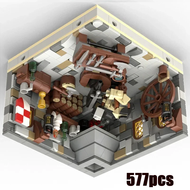 

Технические Moc-кирпичи, средневековая модель, средневековый ковальник, модульные строительные блоки, подарки, игрушки для детей, наборы «сделай сам», сборка