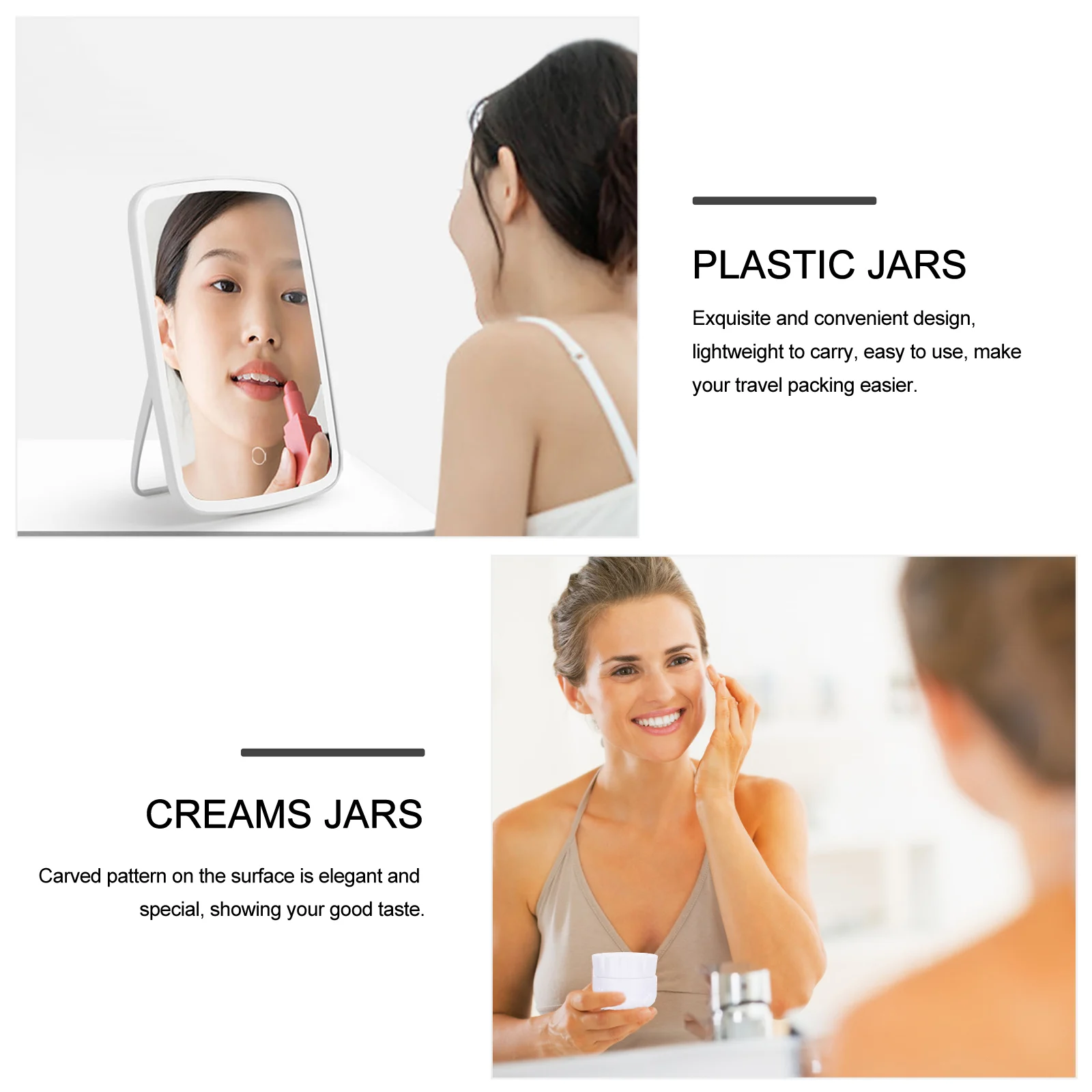 

10 Pcs Four Legged Plastic Containers With Carved Surface For Premium Cosmetic And Salve Storage