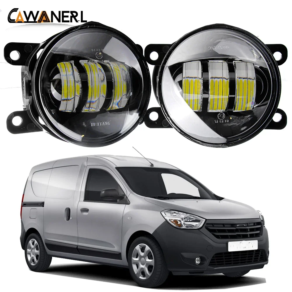 2 Pcs LED Fog Light Assembly 30W H11 Car Front Fog Lamp DRL For Dacia Dokker 2012 2013 2014 2015 2016 2017 2018 2019 2020 2021